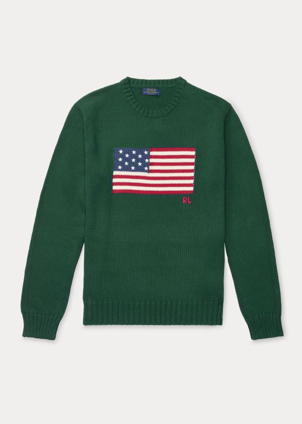 Sueter Polo Ralph Lauren Hombre Verdes - The Iconic Flag - ULGXJ3896